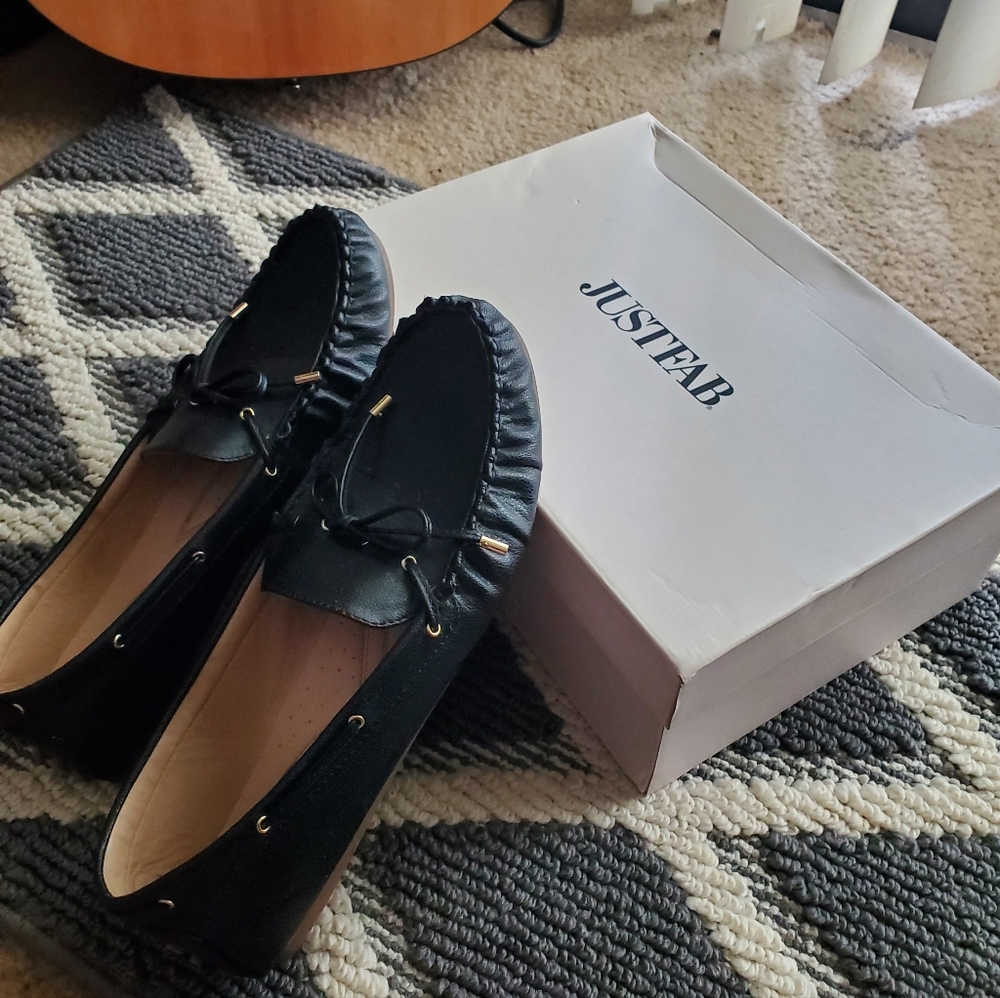 JustFab Black Lincoln Moccasin 
